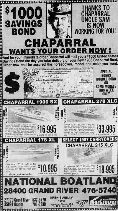 National Boatland - Mar 13 1988 Ad